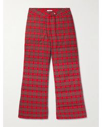 ERL - Straight-Leg Checked Cotton-Twill Down Trousers - Lyst