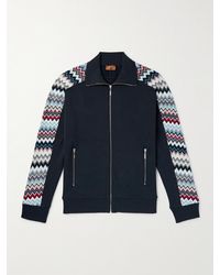 Missoni - Cotton-jersey And Striped Crochet-knit Track Jacket - Lyst