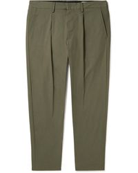 NN07 - Bill 1680 Tapered Cropped Pleated Cotton-blend Trousers - Lyst