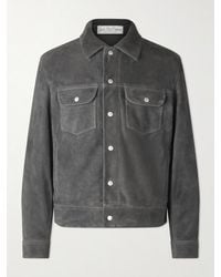 FRAME - Suede Trucker Jacket - Lyst
