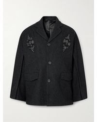 Simone Rocha - Crystal-Embellished Boiled Wool-Blend Blazer - Lyst