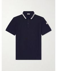 Moncler - Logo-Appliquéd Honeycomb-Knit Cotton Polo Shirt - Lyst