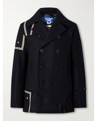 Junya Watanabe - Double-Breasted Appliquéd Wool-Blend Felt Coat - Lyst