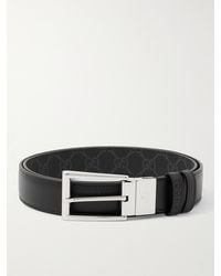 Gucci - 3.5cm Reversible Monogrammed Coated-canvas And Leather Belt - Lyst