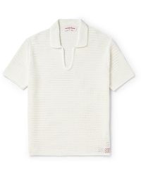 Orlebar Brown - Batten Crocheted Cotton Polo Shirt - Lyst