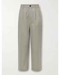 Agolde - Slater Straight-Leg Pleated Cotton-Twill Trousers - Lyst