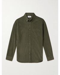 MR P. - Button-down Collar Garment-dyed Organic Cotton-needlecord Shirt - Lyst