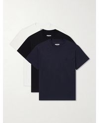 Jil Sander - Three-Pack Logo-Appliquéd Cotton-Jersey T-Shirts - Lyst