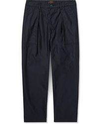 Beams Plus - Straight-leg Pleated Cotton Trousers - Lyst