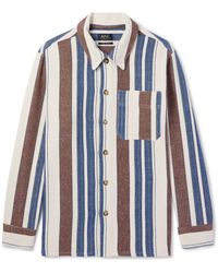 A.P.C. - Stefan Striped Recycled Cotton-blend Overshirt - Lyst
