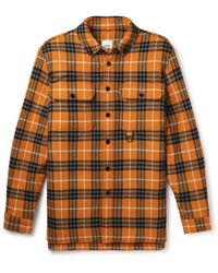 Burberry - Button-down Collar Checked Padded Wool And Cotton-blend Overshirt - Lyst