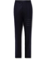 Thom Browne - Slim-fit Straight-leg Striped Wool And Cashmere-blend Flannel Suit Trousers - Lyst