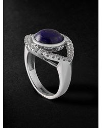 Jacquie Aiche - Eye Large White Gold Lapis Lazuli And Diamond Ring - Lyst