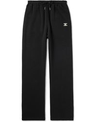 Celine - Triomphe Straight-Leg Logo-Embroidered Cotton And Cashmere-Blend Jersey Sweatpants - Lyst
