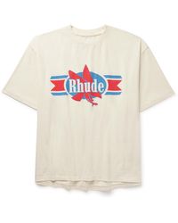 Rhude - Chevron Logo-print Cotton-jersey T-shirt - Lyst