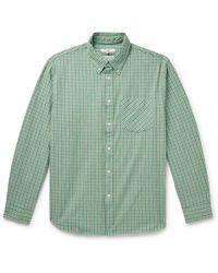 Nudie Jeans - Filip Button-down Collar Checked Organic Cotton-flannel Shirt - Lyst