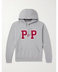 Pop Trading Co. - Felpa in jersey di cotone ricamata con cappuccio e applicazione College P - Lyst