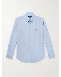 Polo Ralph Lauren - Button-down Collar Logo-embroidered Striped Cotton Oxford Shirt - Lyst