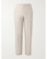 MR P. - James Straight-Leg Striped Linen Suit Trousers - Lyst