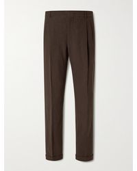 Loro Piana - Slim-fit Tapered Pleated Linen Suit Trousers - Lyst