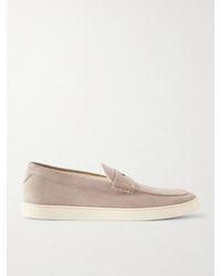 Brunello Cucinelli - Suede Penny Loafers - Lyst