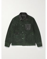 MR P. - Arbeitsjacke aus Veloursleder mit Besatz aus vollnarbigem Leder - Lyst