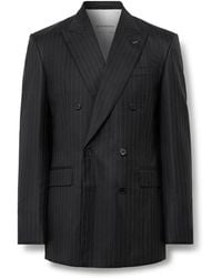 Givenchy - Double-Breasted Pinstriped Wool-Twill Suit Jacket - Lyst