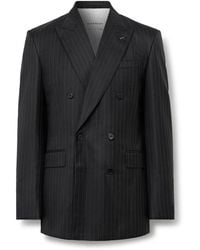 Givenchy - Double-Breasted Pinstriped Wool-Twill Suit Jacket - Lyst