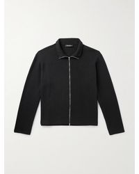 Our Legacy - Shrunken Ribbed Cotton Zip-up Sweater - Lyst