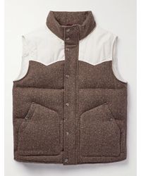 Brunello Cucinelli - Cotton-blend And Herringbone Wool And Cashmere-blend Down Gilet - Lyst