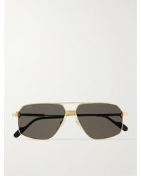 Cartier - Occhiali da sole in metallo dorato stile aviator - Lyst