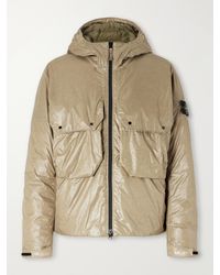 Stone Island - Logo-Appliquéd Padded Garment-Dyed Light Nylon 3L-Tc Hooded Down Jacket - Lyst