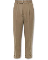 Officine Generale - Hugo Tapered Belted Cotton-blend Corduroy Suit Trousers - Lyst