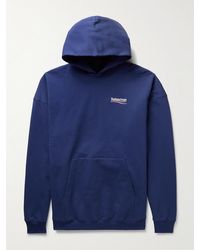 Balenciaga - Oversized Distressed Logo-embroidered Cotton-jersey Hoodie - Lyst