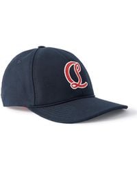 Christian Louboutin - Mooncrest Ivy Logo-Embroidered Leather-Trimmed Cotton-Canvas Cap - Lyst