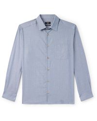 A.P.C. - Malo Striped Cotton And Wool-blend Twill Shirt - Lyst