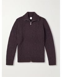 Eleventy - Cable-knit Wool And Cashmere-blend Zip-up Sweater - Lyst