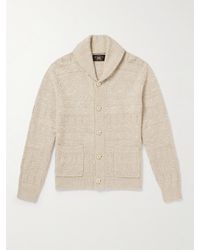 RRL - Shawl-collar Jacquard-knit Cotton And Linen-blend Cardigan - Lyst