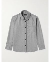 A.P.C. - Basile Logo-Embroidered Wool-Blend Overshirt - Lyst