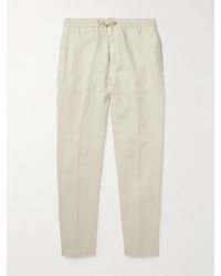Canali - Straight-Leg Linen Drawstring Trousers - Lyst