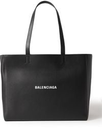 Balenciaga - Logo-print Leather Tote Bag - Lyst
