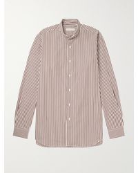 Saman Amel - Grandad-collar Striped Cotton-poplin Shirt - Lyst