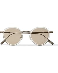 ZEGNA - Round-Frame Titanium And Acetate Sunglasses - Lyst