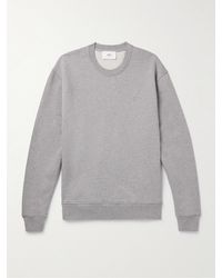 Ami Paris - Logo-embroidered Cotton-jersey Sweatshirt - Lyst