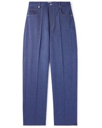 Bottega Veneta - Wool And Cotton-Blend Drill Trousers - Lyst
