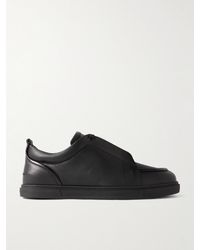 Christian Louboutin - Jimmy Rubber-Trimmed Leather Sneakers - Lyst