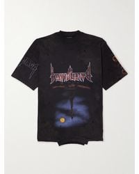 Balenciaga - Upside Down T-Shirt aus Baumwoll-Jersey mit Print in Distressed-Optik - Lyst