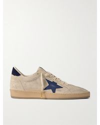 Golden Goose - Ball Star Distressed Suede And Leather Sneakers - Lyst