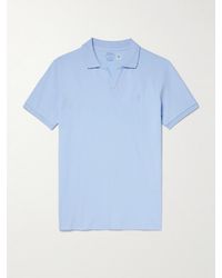 Polo Ralph Lauren - Open-Collar Logo-Embroidered Cotton-Blend Piqué Polo Shirt - Lyst