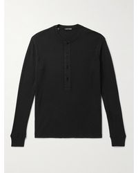 Tom Ford - Slim-Fit Ribbed Cotton And Modal-Blend Jersey Henley T-Shirt - Lyst